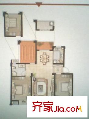 洪翔園 3室 戶型圖