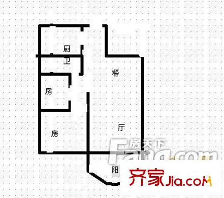 潤碧康城 二居室戶型圖