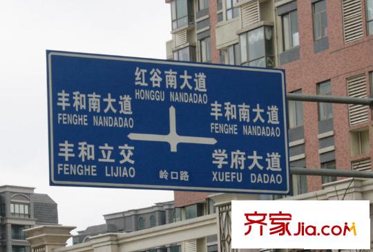 奧克斯博客城交通圖主入口前路牌