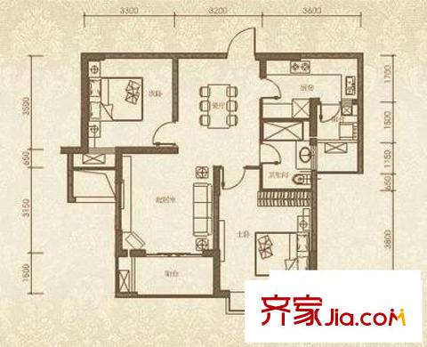 文教路电信宿舍 2室 户型图