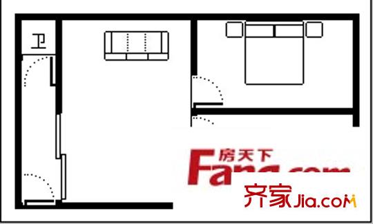 铁路六村 2室 户型图