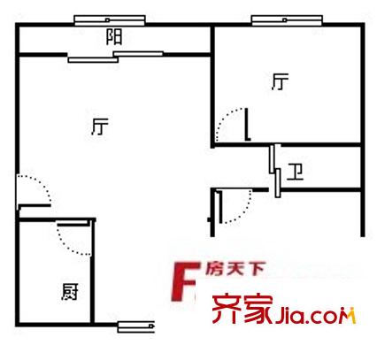 文教路电信宿舍 3室 户型图
