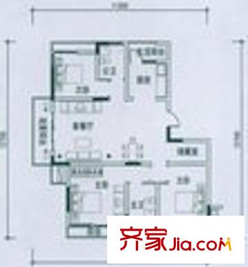 現(xiàn)代銘園 3室 戶(hù)型圖