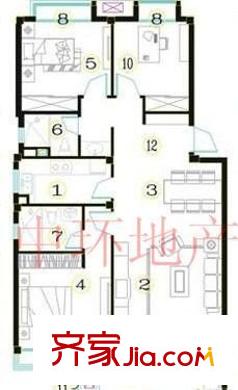 师大南路 3室 户型图