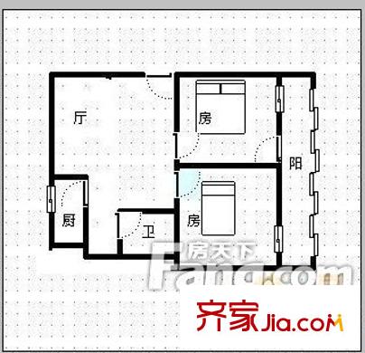 师大南路 二居室户型图