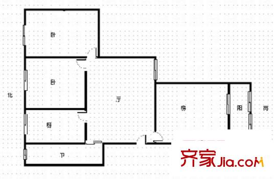 江山花園 3室 戶型圖