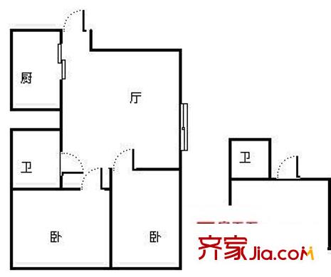 江山花園 3室 戶型圖