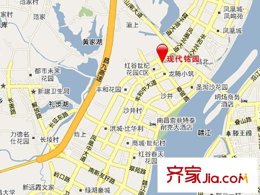 現(xiàn)代銘園交通圖