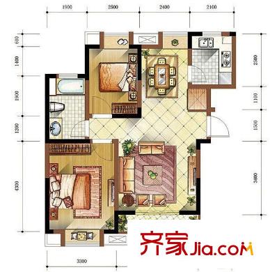 师大南路 3室 户型图