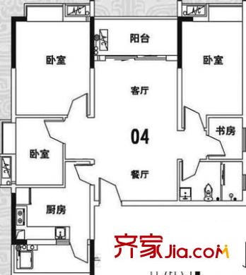 师大南路 3室 户型图