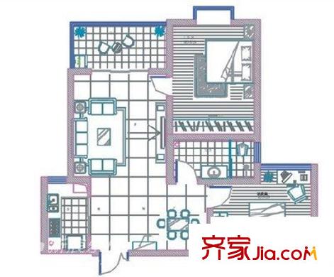 普瑞花園 3室 戶型圖