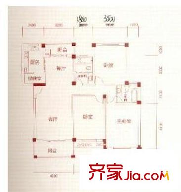 竹苑小區(qū) 3室 戶型圖