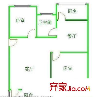 竹苑小區(qū) 3室 戶型圖