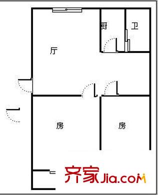 江西氨廠宿舍 2室 戶型圖