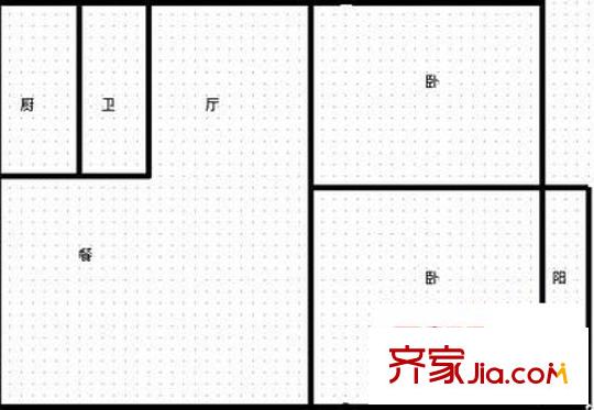 江西氨廠宿舍 2室 戶型圖
