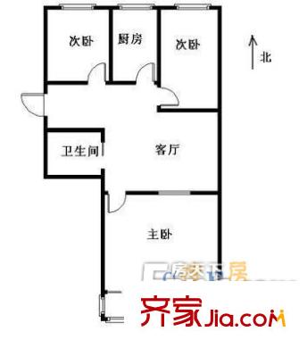 江西氨廠宿舍 三居室戶型圖