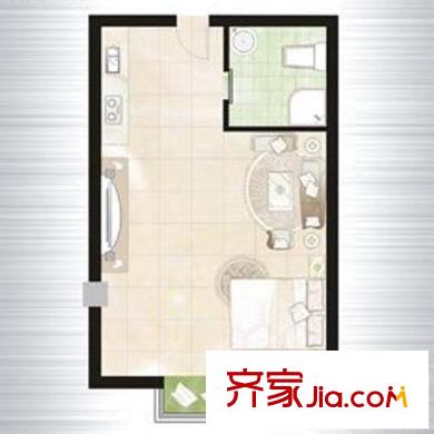 西雅圖國際會館戶型圖F戶型 SOHO 30.43平米 1室1衛(wèi)