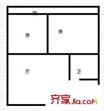 江西氨廠宿舍 2室 戶型圖