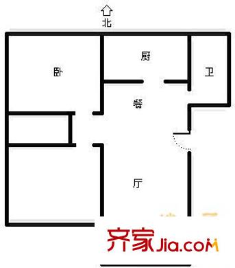 江西氨廠宿舍戶型圖407463732200 2室2廳2衛(wèi)1廚