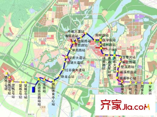 歐尚國(guó)際公館交通圖南昌市軌道交通2號(hào)線方案示意圖