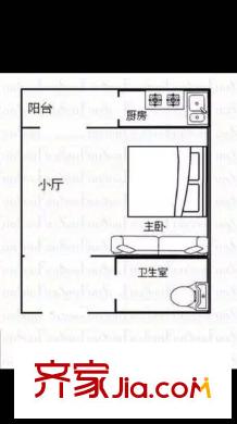 歐尚國(guó)際公館 1室 戶型圖