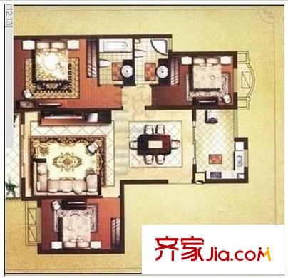 翰園小區(qū) 4室 戶型圖