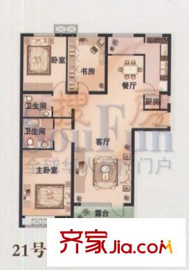 翰園小區(qū) 5室 戶型圖
