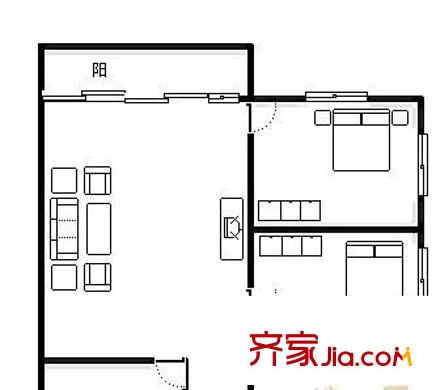 阳光家园 2室 户型图