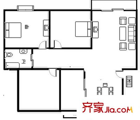翰園小區(qū) 3室 戶型圖