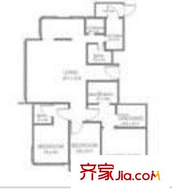 翰園小區(qū) 3室 戶型圖