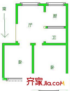 南钢生活小区户型图南钢生活区 户型图 2室2厅1卫1厨