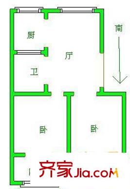南钢生活小区户型图南钢生活区 户型图 2室2厅1卫1厨