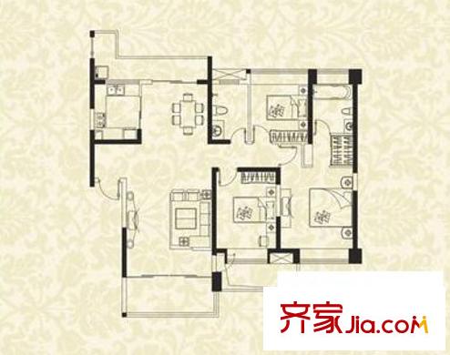 平方米鼎福第 5室 户型图