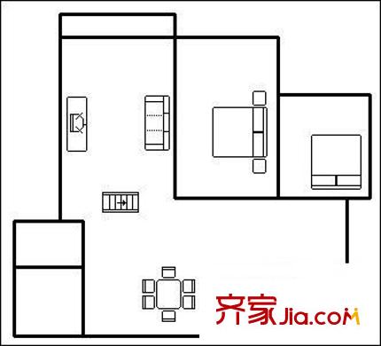 尚东大道小区 2室 户型图