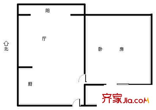 尚东大道小区 1室 户型图