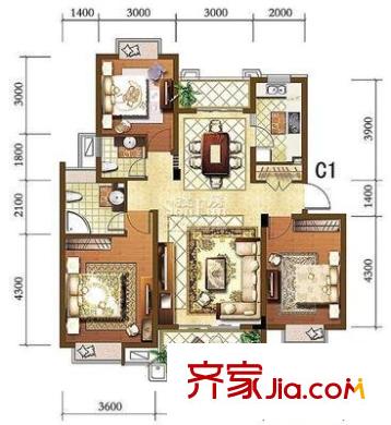 象湖源 3室 户型图