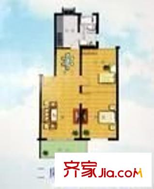 湖景花园 2室 户型图