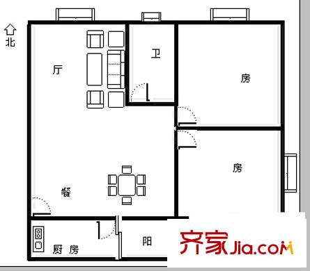爵士館 2室 戶型圖