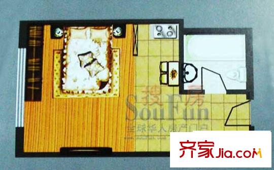 豐和都會戶型圖SOHO公寓 1室1衛(wèi)1廚