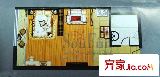 豐和都會戶型圖SOHO公寓 1室1廳1衛(wèi)1廚