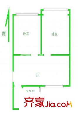 洪鋼吉都居住小區(qū) 2室 戶型圖