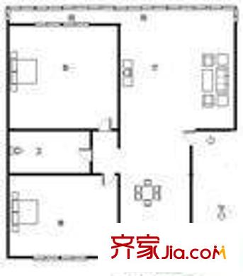 洪鋼吉都居住小區(qū) 2室 戶型圖