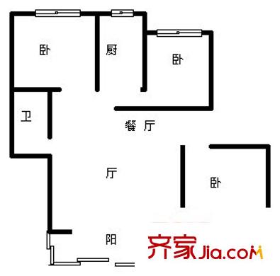 洪鋼吉都居住小區(qū)戶型圖洪鋼吉都居小區(qū) 3室 戶型圖 3室2廳2衛(wèi)1廚