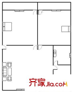 东华苑小区 3室 户型图