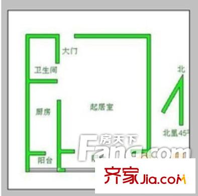 东华苑小区 一居室户型图