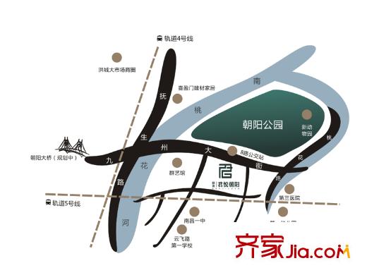 聯(lián)發(fā)君悅朝陽(yáng)交通圖區(qū)位圖