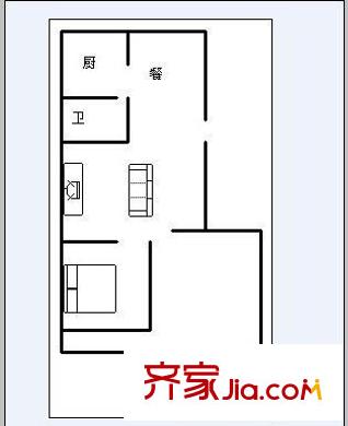 东华苑小区 2室 户型图