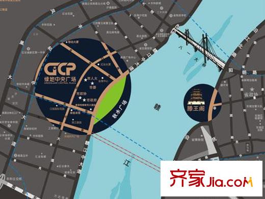 綠地中央廣場交通圖