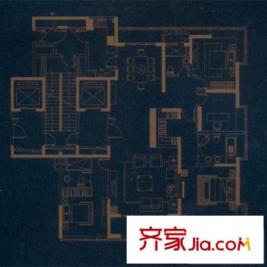 綠地中央廣場戶型圖精裝豪宅海珀蘭庭 4室2廳3衛(wèi)1廚