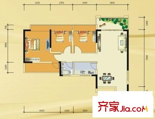 水榭尚都 2室 户型图